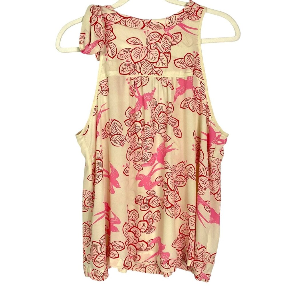 Anthropologie | Maeve Elata Bird Leaf Print Sleeveless Top, Size 14 - Picture 3 of 15